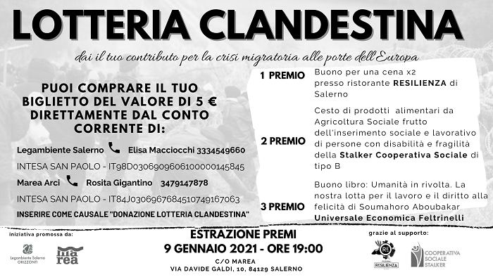 “Lotteria Clandestina”: iniziativa a sostegno dei migranti al confine europeo
